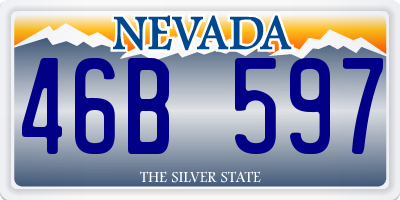 NV license plate 46B597