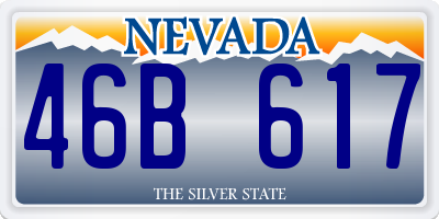 NV license plate 46B617