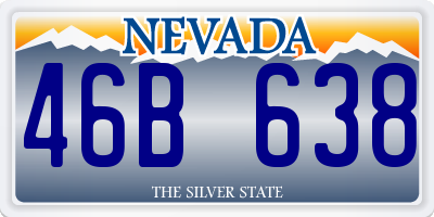 NV license plate 46B638