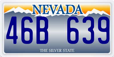 NV license plate 46B639