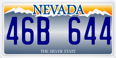 NV license plate 46B644