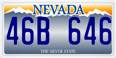 NV license plate 46B646