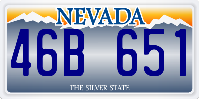 NV license plate 46B651