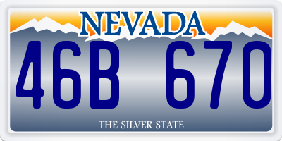 NV license plate 46B670