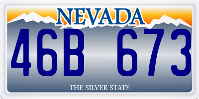 NV license plate 46B673
