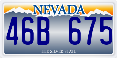 NV license plate 46B675