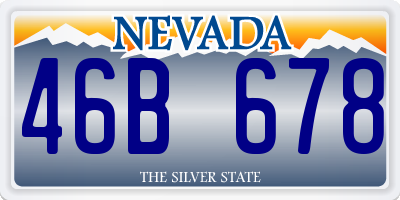 NV license plate 46B678