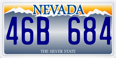 NV license plate 46B684