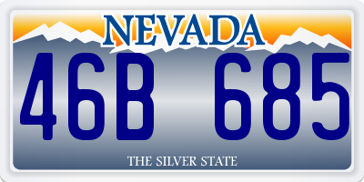 NV license plate 46B685