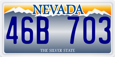 NV license plate 46B703