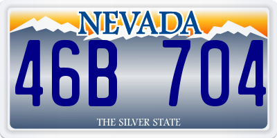 NV license plate 46B704