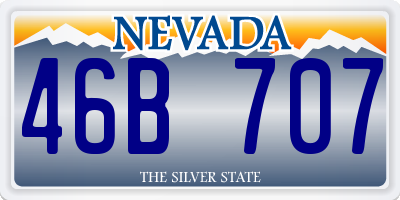 NV license plate 46B707