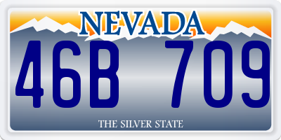 NV license plate 46B709