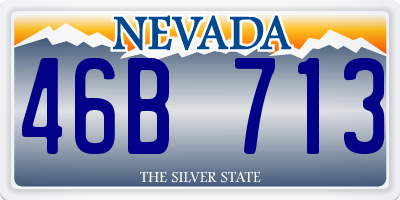 NV license plate 46B713