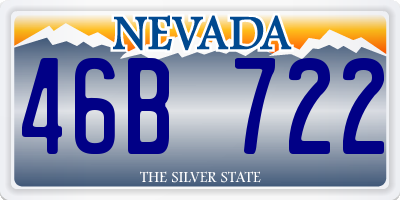NV license plate 46B722