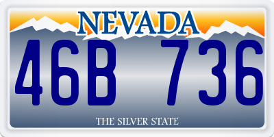 NV license plate 46B736