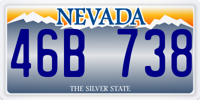 NV license plate 46B738