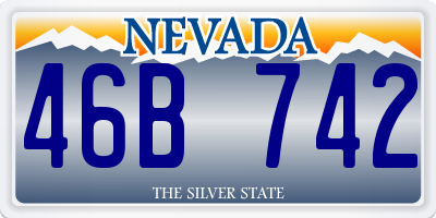 NV license plate 46B742
