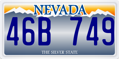 NV license plate 46B749