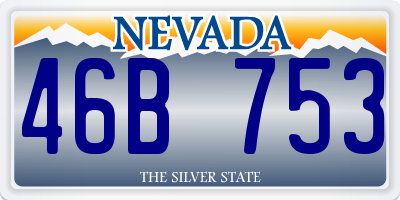 NV license plate 46B753