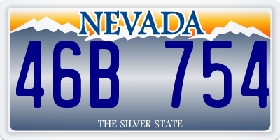 NV license plate 46B754