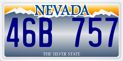 NV license plate 46B757
