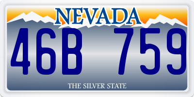 NV license plate 46B759