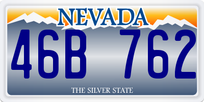 NV license plate 46B762