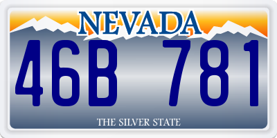 NV license plate 46B781
