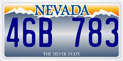 NV license plate 46B783