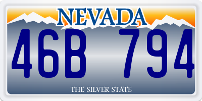 NV license plate 46B794