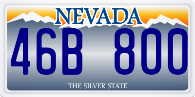 NV license plate 46B800