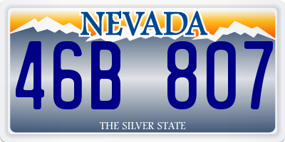 NV license plate 46B807