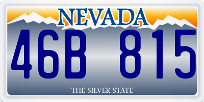 NV license plate 46B815