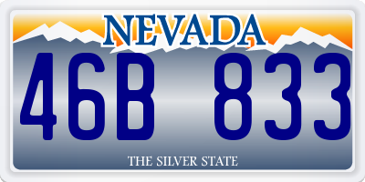 NV license plate 46B833