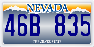 NV license plate 46B835