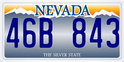 NV license plate 46B843