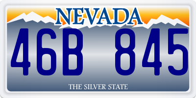 NV license plate 46B845