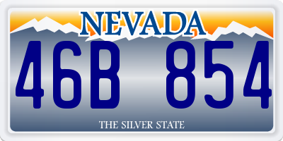 NV license plate 46B854