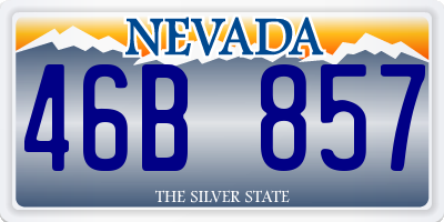NV license plate 46B857