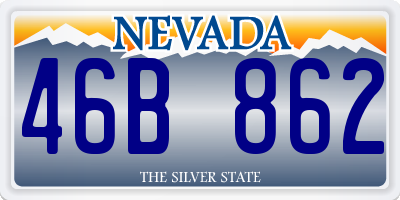 NV license plate 46B862
