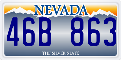 NV license plate 46B863