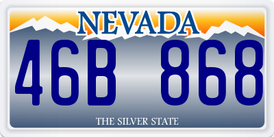 NV license plate 46B868