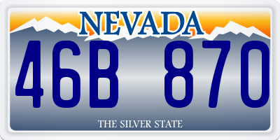 NV license plate 46B870