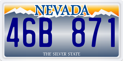 NV license plate 46B871
