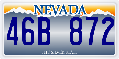 NV license plate 46B872