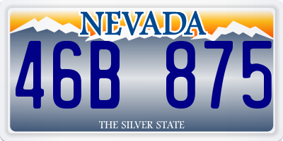 NV license plate 46B875