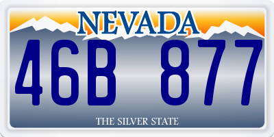 NV license plate 46B877