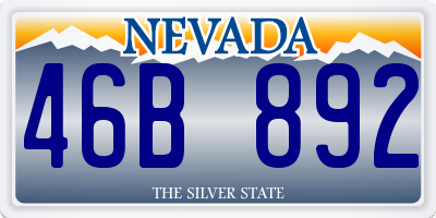 NV license plate 46B892