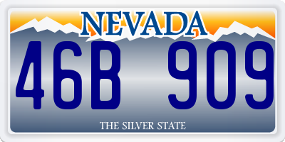 NV license plate 46B909